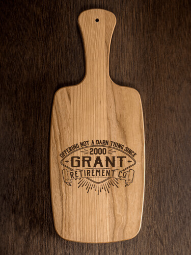 Retirement Company Natural Cherry Cherry Wood Cheese Board - Engraved