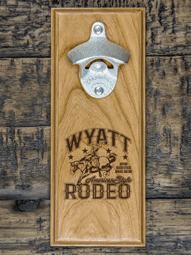 Rodeo Natural Cherry Cherry Wall Mount Bottle Opener - Engraved