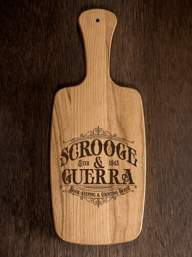 Scrooge Natural Cherry Cherry Wood Cheese Board - Engraved