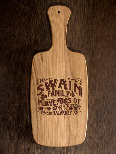 Shenanigans Family Natural Cherry Cherry Wood Cheese Board - Engraved