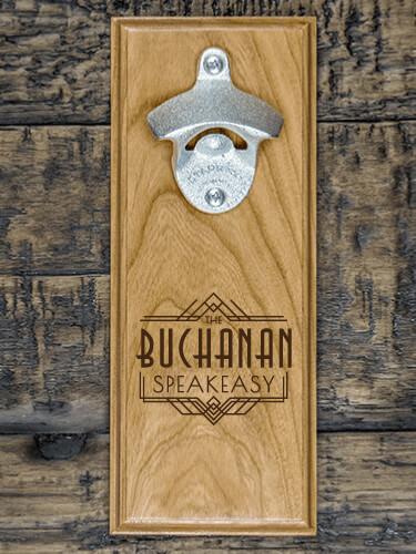 Speakeasy Natural Cherry Cherry Wall Mount Bottle Opener - Engraved