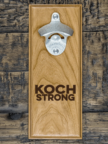 Strong Natural Cherry Cherry Wall Mount Bottle Opener - Engraved