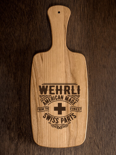 Swiss Parts Natural Cherry Cherry Wood Cheese Board - Engraved