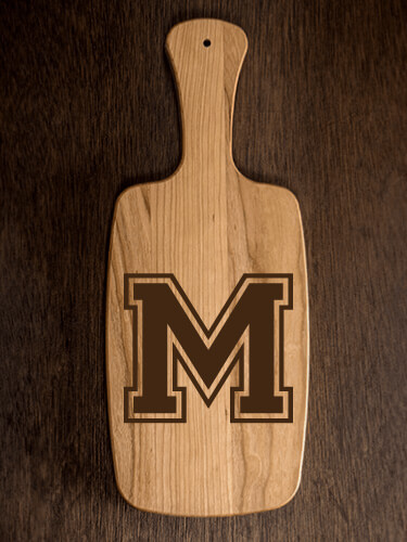 Varsity Letter Natural Cherry Cherry Wood Cheese Board - Engraved