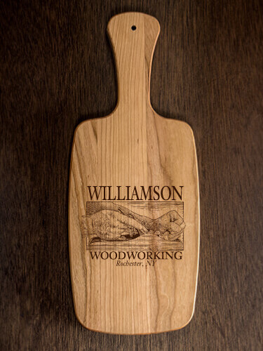 Woodworking Natural Cherry Cherry Wood Cheese Board - Engraved