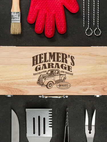 Classic Garage Natural Hevea Hardwood 10 Piece BBQ Set