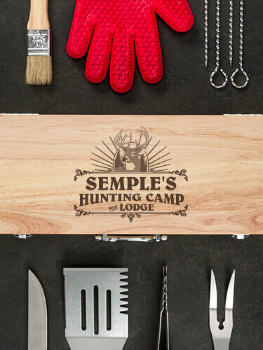 Hunting Camp Natural Hevea Hardwood 10 Piece BBQ Set