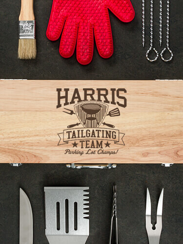 Tailgating Team Natural Hevea Hardwood 10 Piece BBQ Set