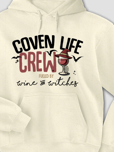 Wine And Witches Natural Adult Hooded Sweatshirt