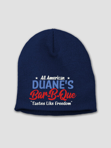 All American BBQ Navy Embroidered Beanie