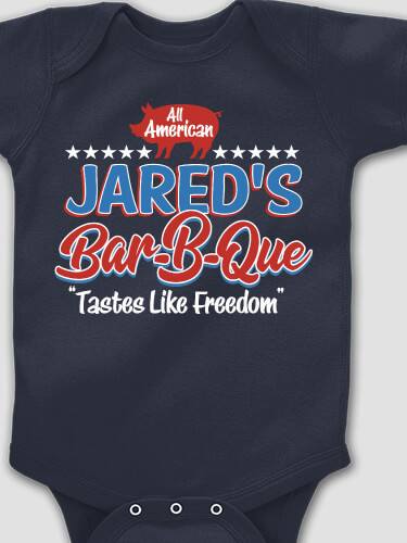 All American BBQ Navy Baby Bodysuit