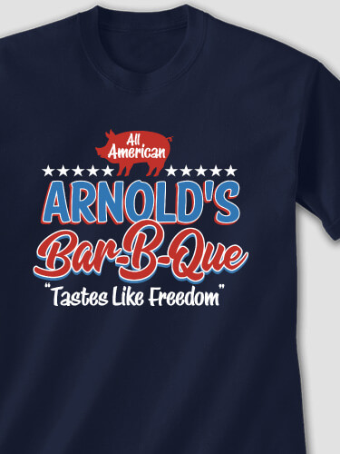 All American BBQ Navy Adult T-Shirt