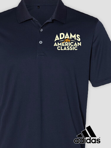 American Classic Navy Embroidered Adidas Polo Shirt