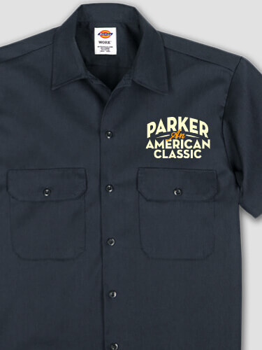 American Classic Navy Embroidered Work Shirt