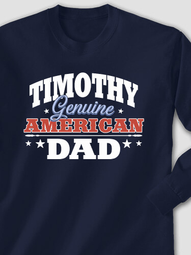 American Dad Navy Adult Long Sleeve