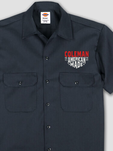 American Made Navy Embroidered Work Shirt