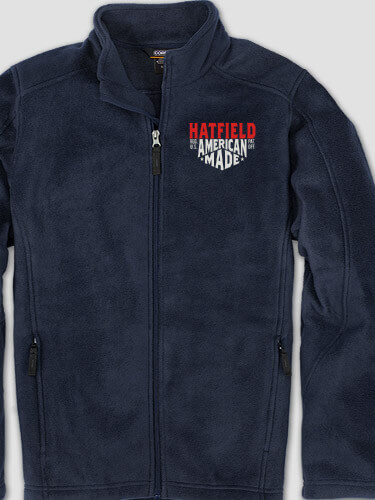 American Made Navy Embroidered Zippered Fleece