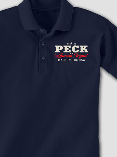 American Original Navy Embroidered Polo Shirt