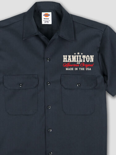 American Original Navy Embroidered Work Shirt