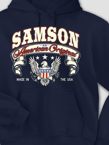 American Original Navy Adult Hooded Sweatshirt