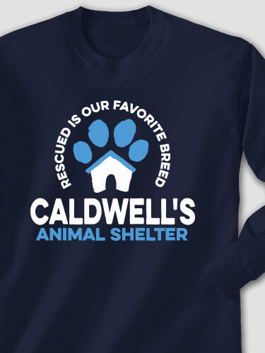 Animal Shelter Navy Adult Long Sleeve