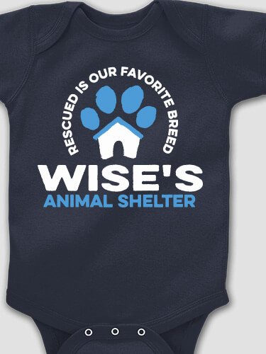 Animal Shelter Navy Baby Bodysuit