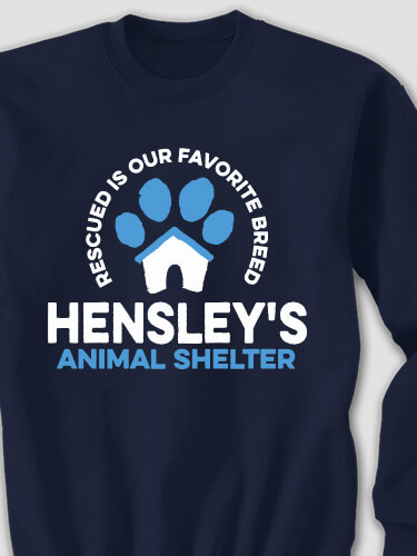 Animal Shelter Navy Adult Sweatshirt