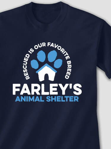 Animal Shelter Navy Adult T-Shirt