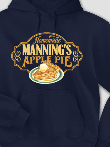 Apple Pie Navy Adult Hooded Sweatshirt