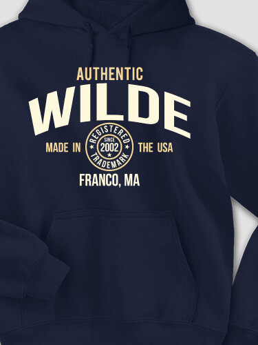 Authentic Brand Navy Adult Hooded Sweatshirt