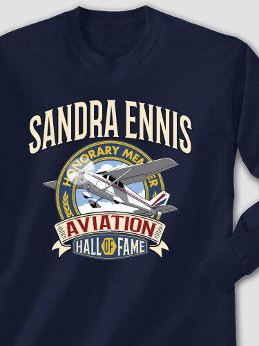 Aviation Hall Of Fame Navy Adult Long Sleeve