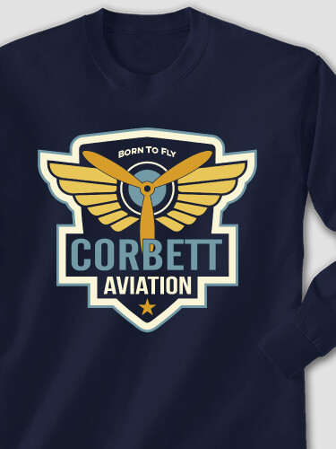 Aviation Patch Navy Adult Long Sleeve