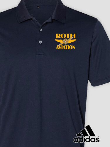 Aviation Navy Embroidered Adidas Polo Shirt