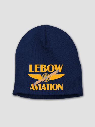 Aviation Navy Embroidered Beanie