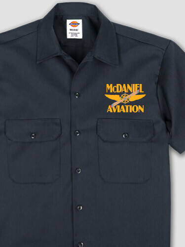 Aviation Navy Embroidered Work Shirt
