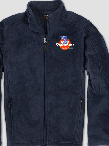 Bait and Tackle Navy Embroidered Zippered Fleece