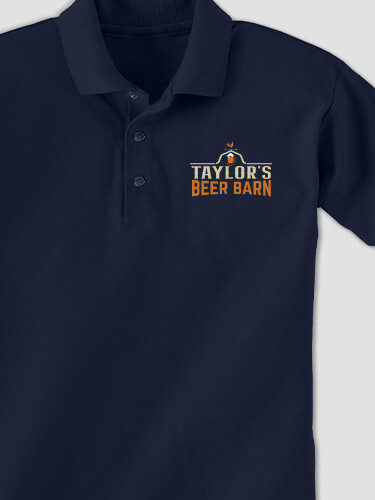 Beer Barn Navy Embroidered Polo Shirt