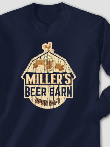Beer Barn Navy Adult Long Sleeve
