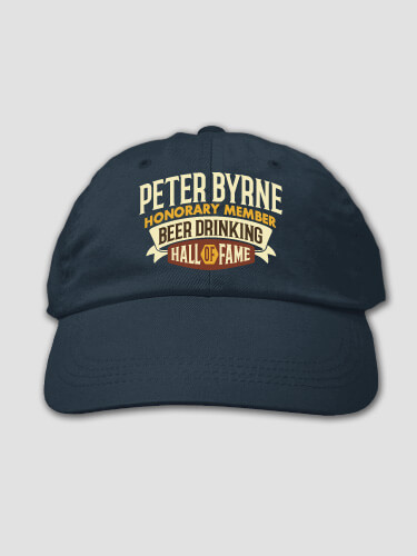 Beer Drinking Hall Of Fame Navy Embroidered Hat