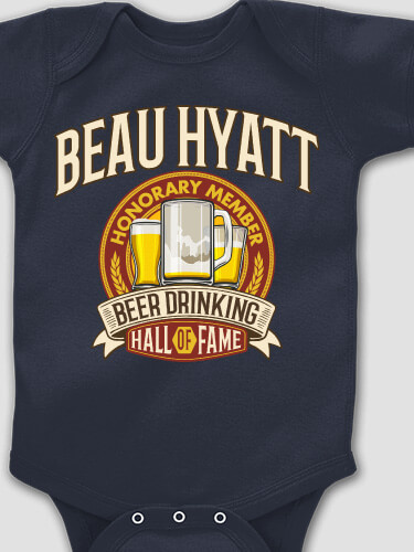 Beer Drinking Hall Of Fame Navy Baby Bodysuit