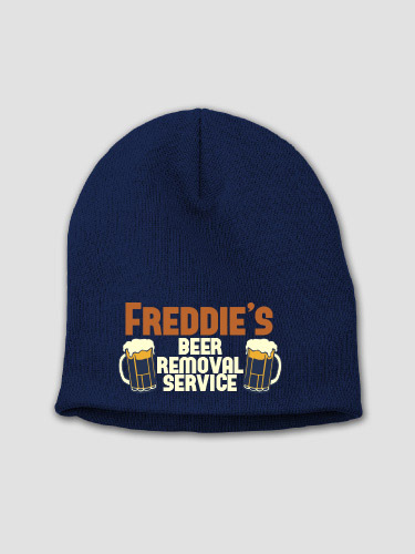 Beer Removal Navy Embroidered Beanie