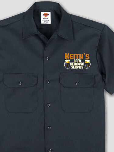 Beer Removal Navy Embroidered Work Shirt