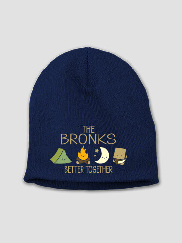 Better Together Camping Navy Embroidered Beanie
