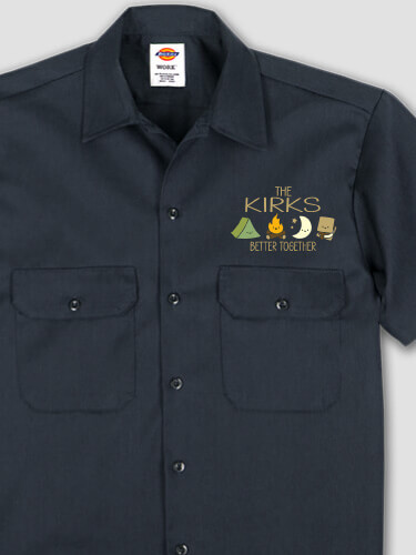 Better Together Camping Navy Embroidered Work Shirt