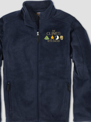 Better Together Camping Navy Embroidered Zippered Fleece