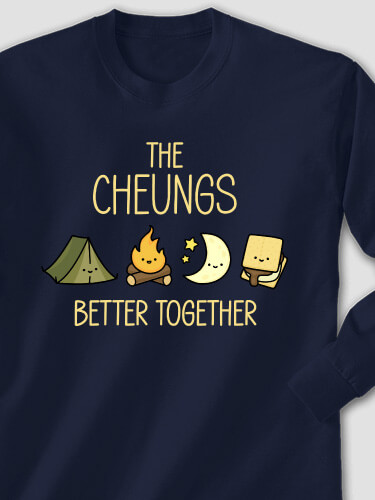 Better Together Camping Navy Adult Long Sleeve