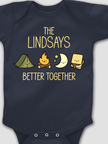 Better Together Camping Navy Baby Bodysuit