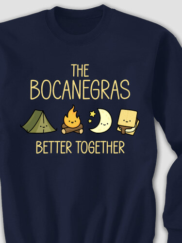 Better Together Camping Navy Adult Sweatshirt