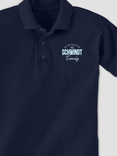 Better Together Family Navy Embroidered Polo Shirt