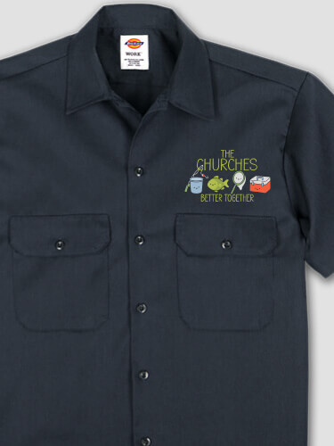 Better Together Fishing Navy Embroidered Work Shirt